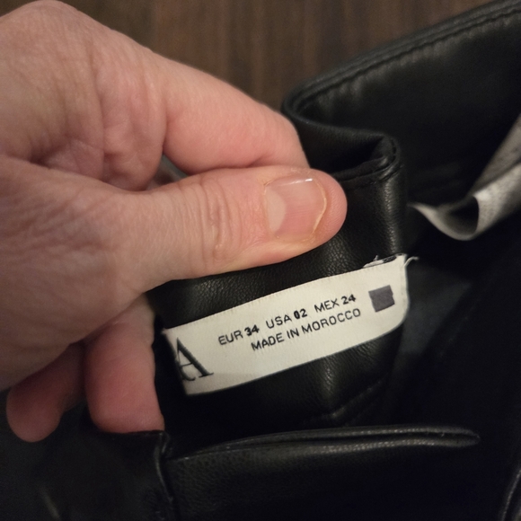 Zara faux leather sailor pants with gold buttons.  - Picture 4 of 4